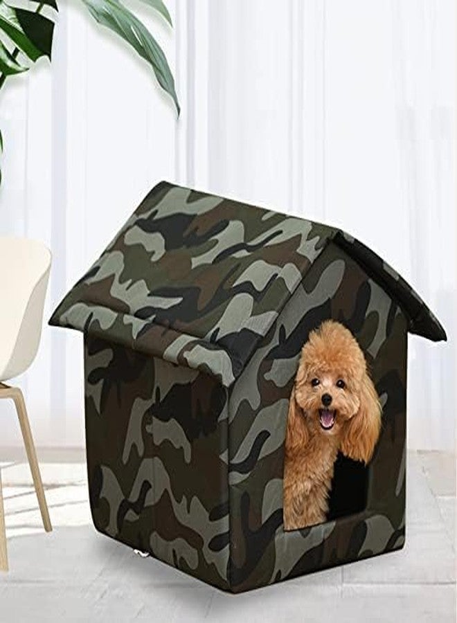 AMICA Army Disruptive Pattern Dog Tent Bed for Indoor Dog, Warm Waterproof Oxford Pet House for Outdoor (L) 23 * 21 * 21 inch - Image 2